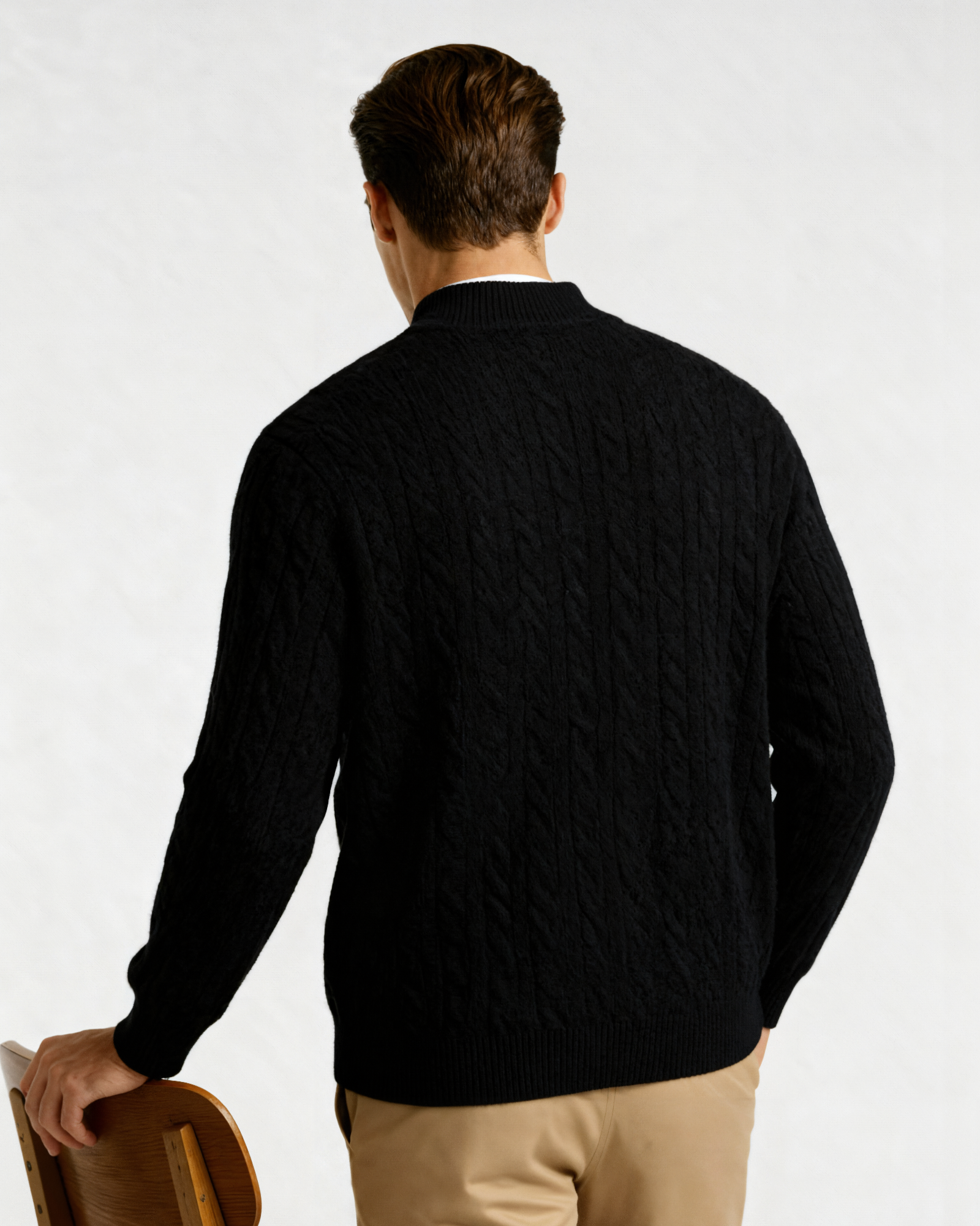100% Cashmere Woven Half Zip