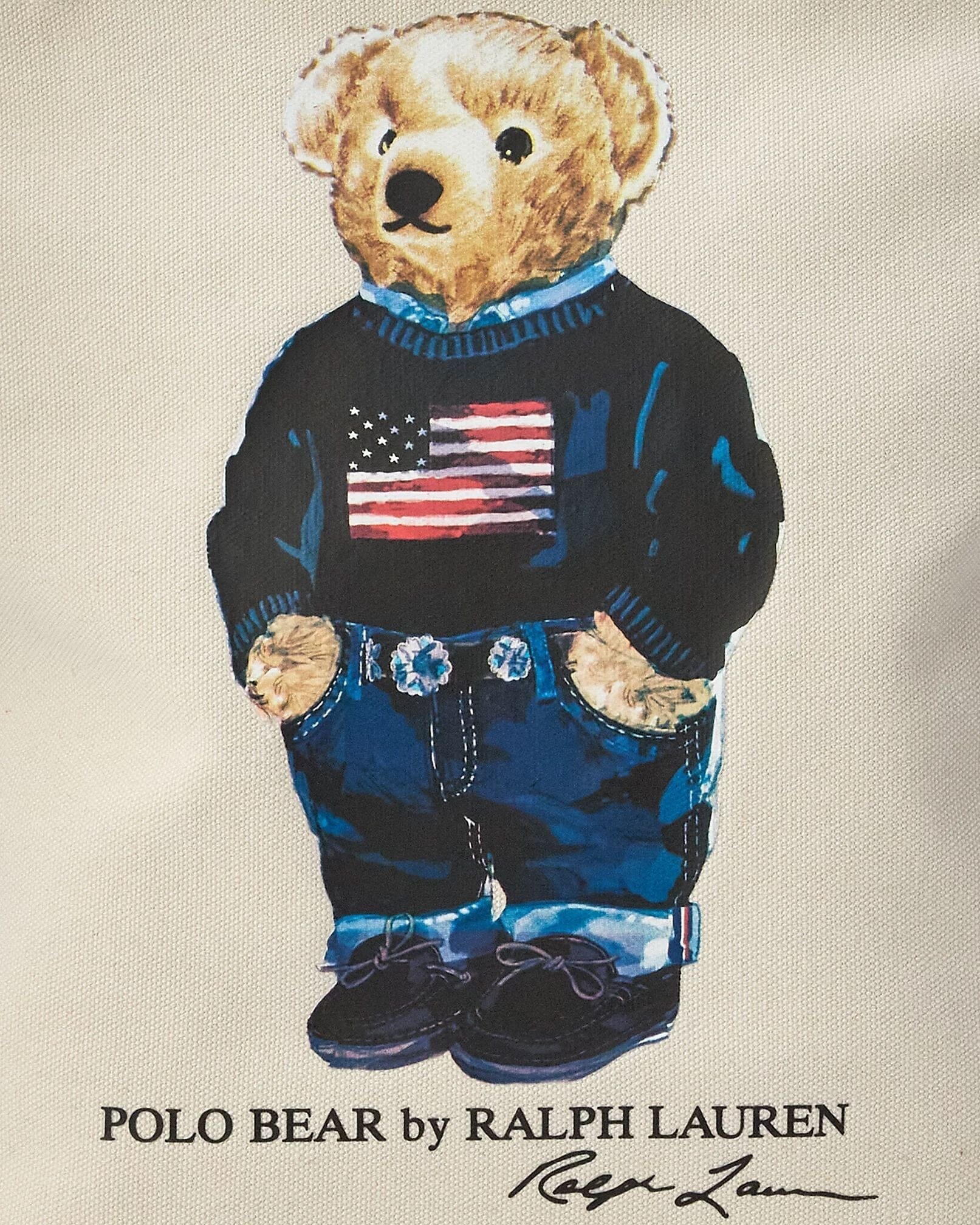 Ralph Lauren Polo Bear Cotton Canvas Bag