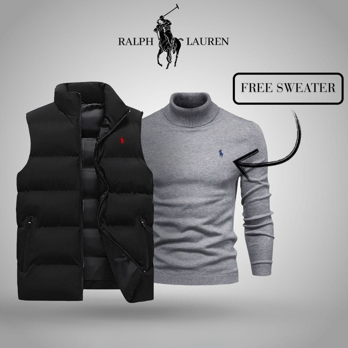 Ralph Lauren vest + exclusive free sweater (CLEARANCE SALE)