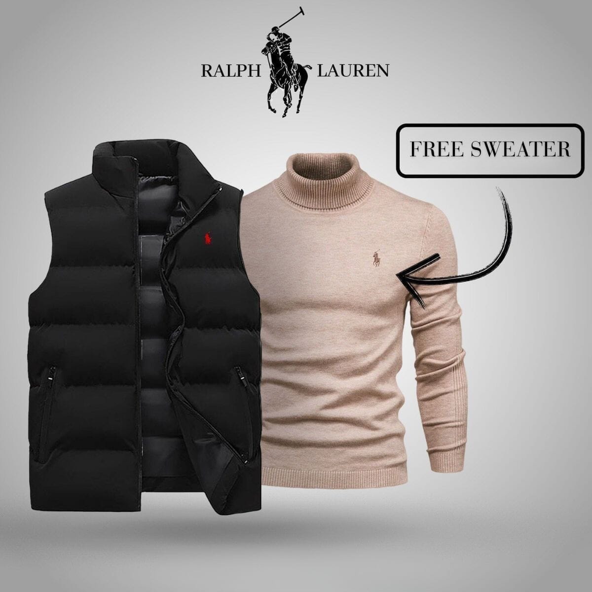 Ralph Lauren vest + exclusive free sweater (CLEARANCE SALE)
