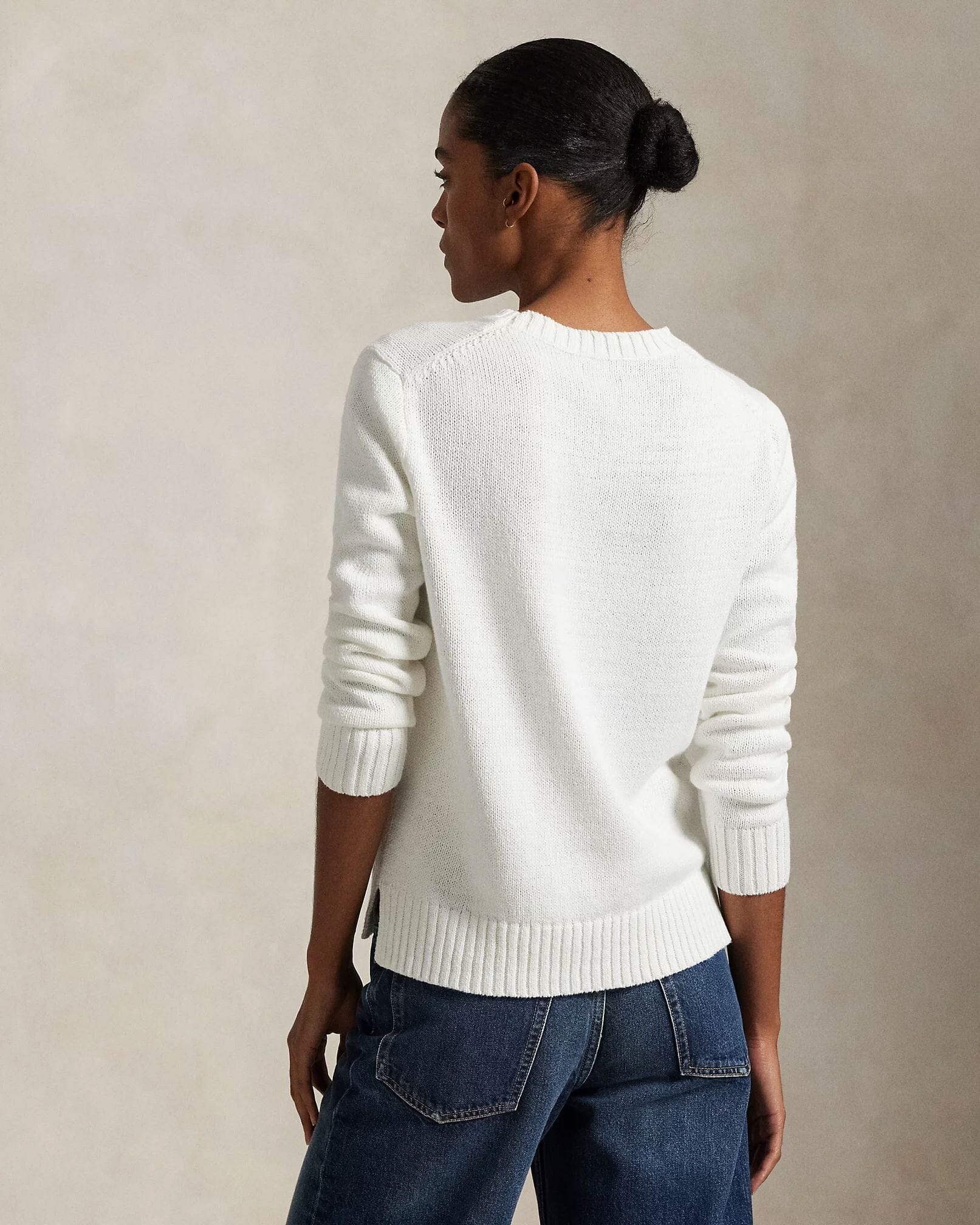 Ralph Lauren Polo Bear crew neck sweater in linen-cotton