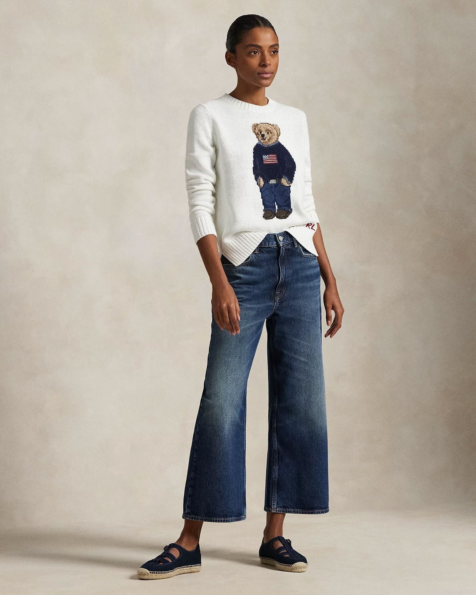 Ralph Lauren Polo Bear crew neck sweater in linen-cotton