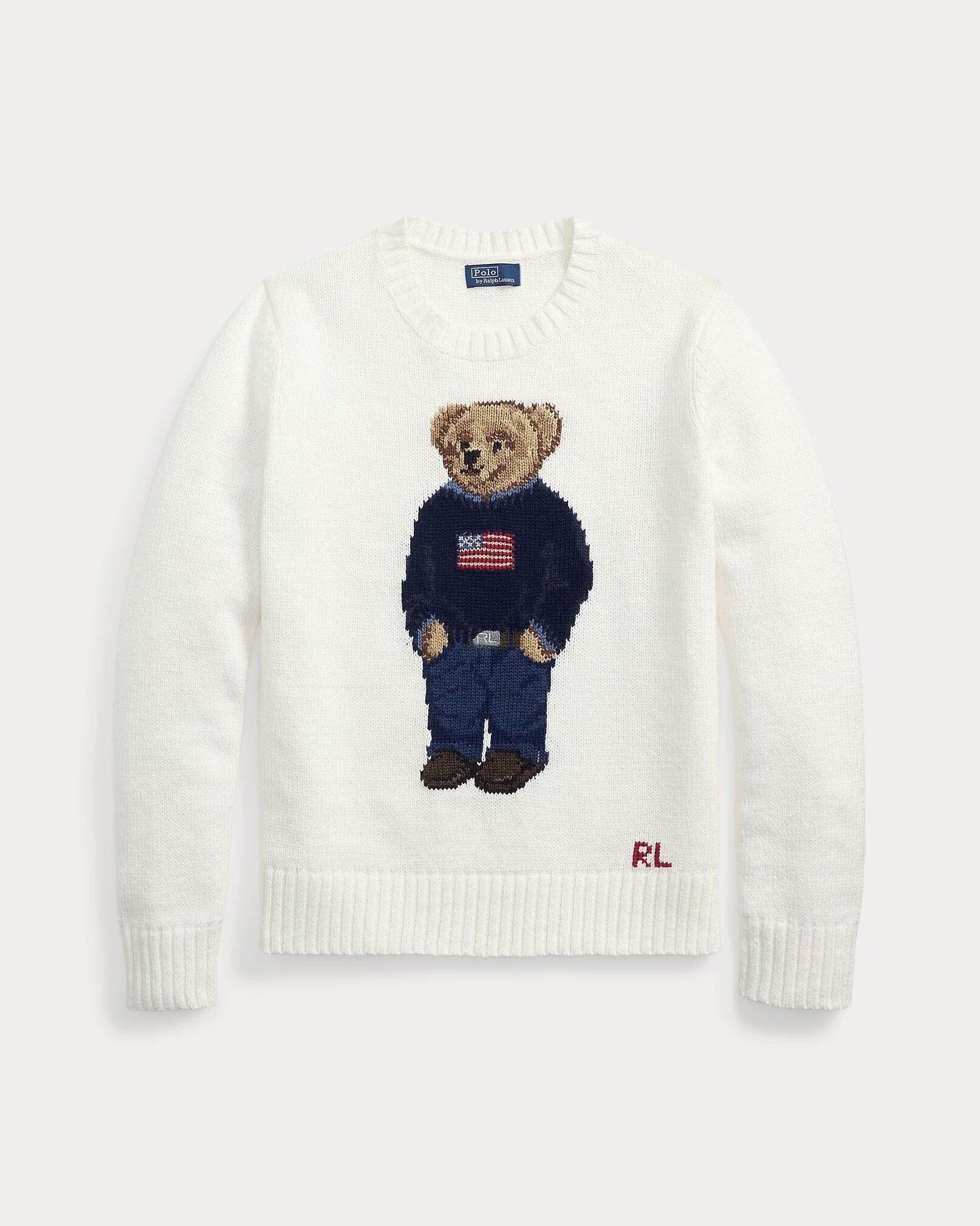 Ralph Lauren Polo Bear crew neck sweater in linen-cotton