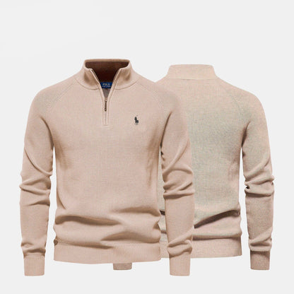 Ralph Lauren sophisticated ribbed knit zip-up sweater
